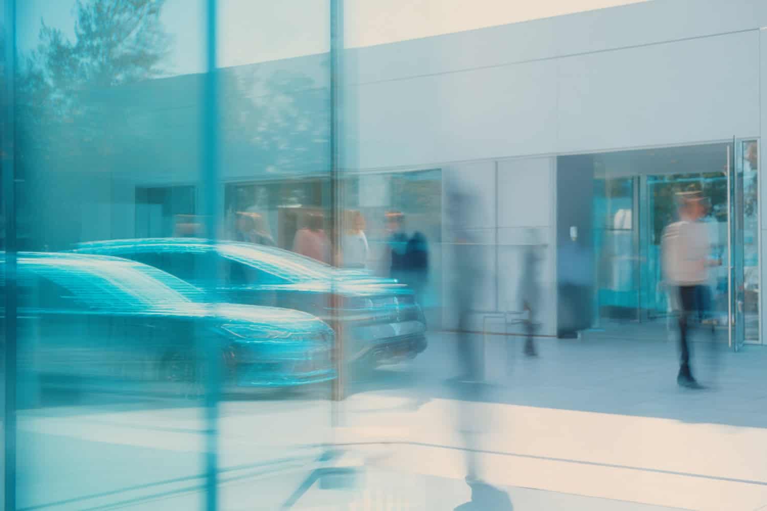 Moderne Darstellung mit Autos im Hintergrund