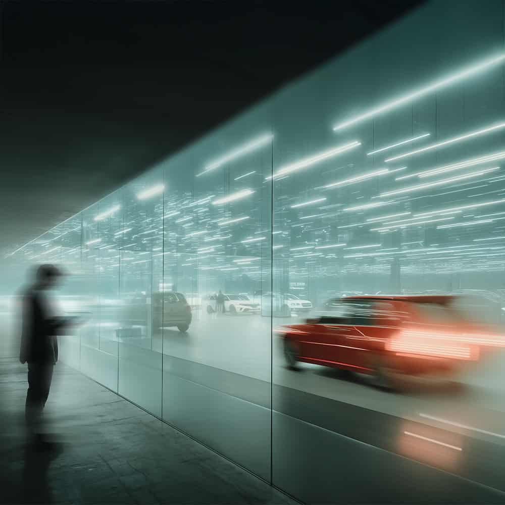 Hüsge's consultant analyzes a vehicle.