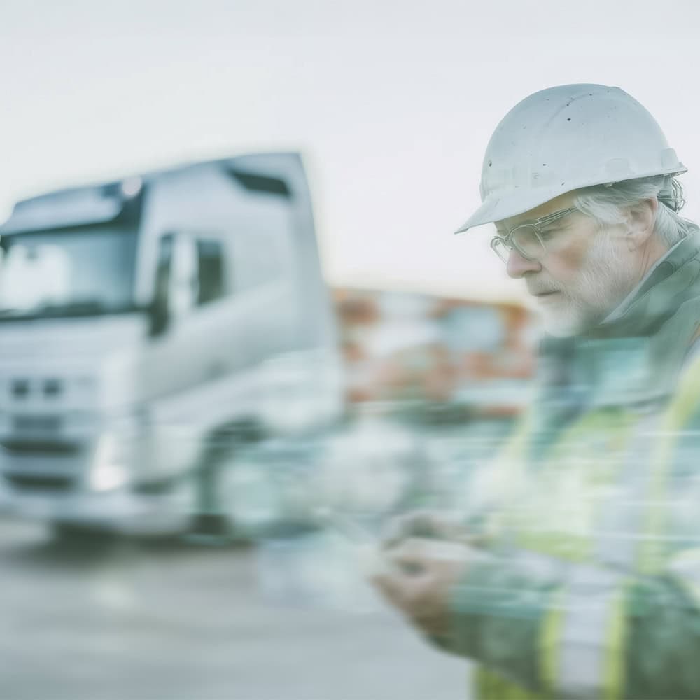 Hüsges Berater analysiert einen LKW